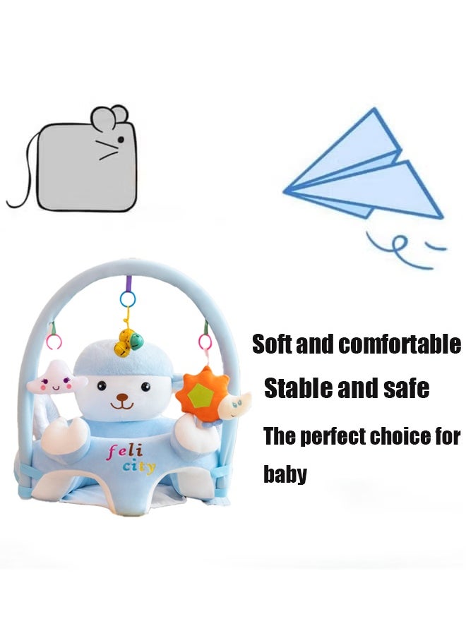 Berma Baby Baby Sitting Support Seat Sofa With Toys Rack, Infant Learning Chair - Crystal Velvet Fabric, PP Cotton Filling, Perfect Toddler Gift to Learn to Sit  - Image 3