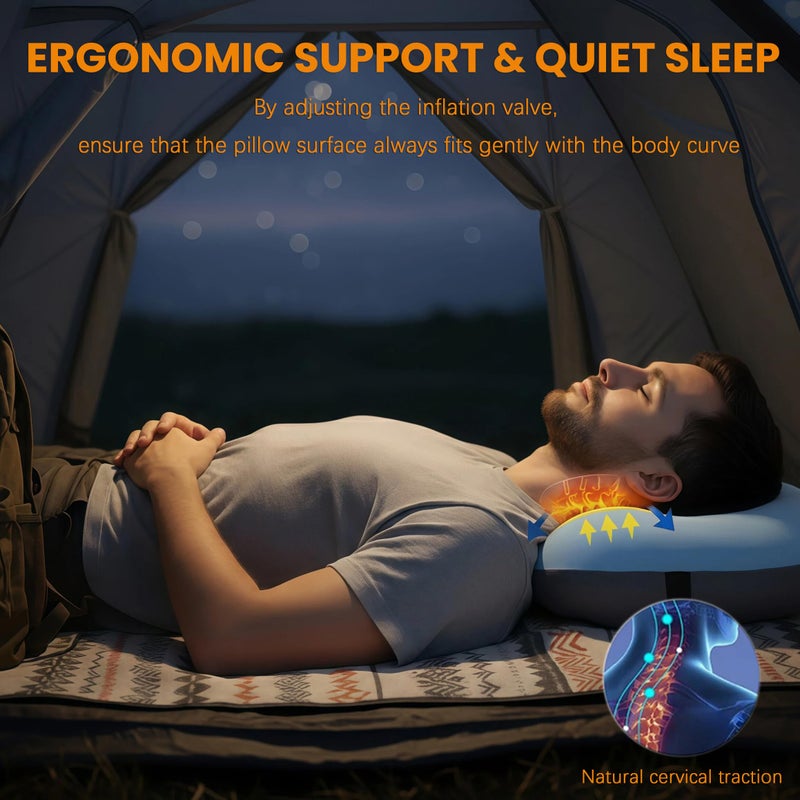 Antfuny Inflatable Neck Pillow for Beach Travel Camping Picnic Outdoor Small Compact Towel Blanket Clip Quick Dry Oversized xl Extra Large Cloud Turkish Cotton Microfiber Bulk Mat Sand Free Waterproof - Image 4