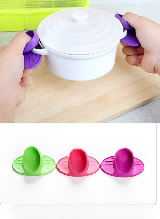 Geustos 5PCS Anti-scald Hand Clips, Heat-resistant Anti-scald Finger Clips, for Cooking Pinch Grips, Pot Racks and Plates for Fixtures like Kitchens, Food Grade Silicone Pink and(random color)  - Image 1