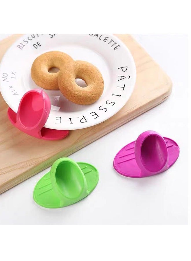 Geustos 5PCS Anti-scald Hand Clips, Heat-resistant Anti-scald Finger Clips, for Cooking Pinch Grips, Pot Racks and Plates for Fixtures like Kitchens, Food Grade Silicone Pink and(random color)  - Image 3