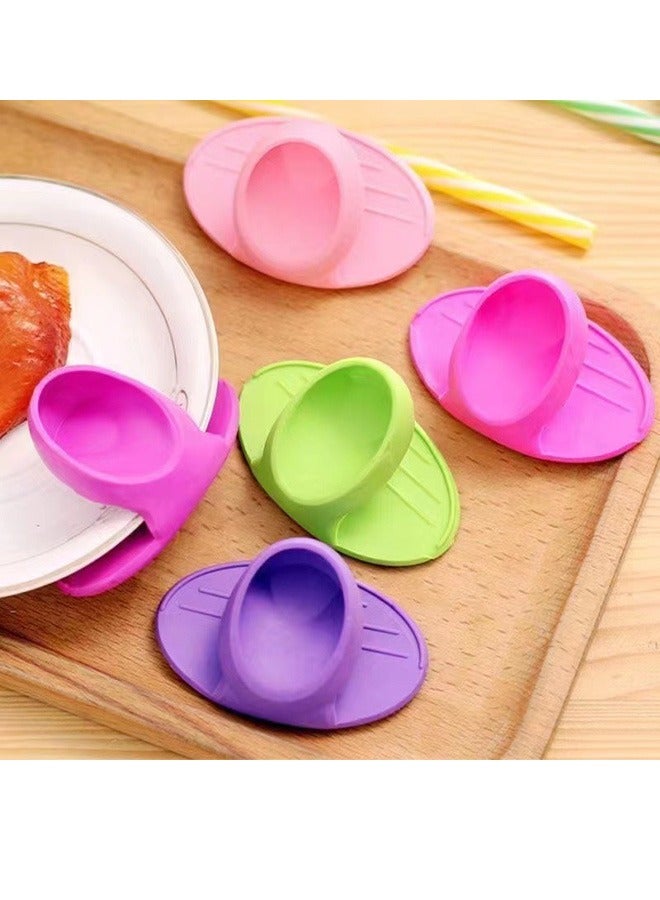Geustos 5PCS Anti-scald Hand Clips, Heat-resistant Anti-scald Finger Clips, for Cooking Pinch Grips, Pot Racks and Plates for Fixtures like Kitchens, Food Grade Silicone Pink and(random color)  - Image 2