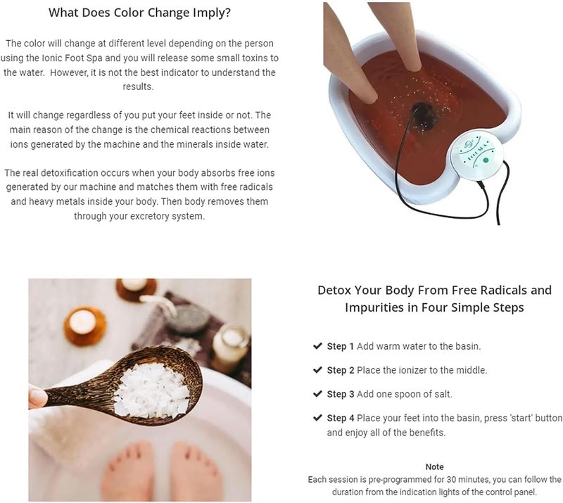 Healifeco Ionic Foot Spa at Home Detox and Cleanse - Ionic Foot Cleanse Ion Detox Foot Bath Machine, Ion Detox Foot Bath Kit, Relaxed and Relieved Your Feet - Image 4