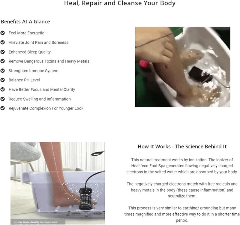 Healifeco Ionic Foot Spa at Home Detox and Cleanse - Ionic Foot Cleanse Ion Detox Foot Bath Machine, Ion Detox Foot Bath Kit, Relaxed and Relieved Your Feet - Image 3