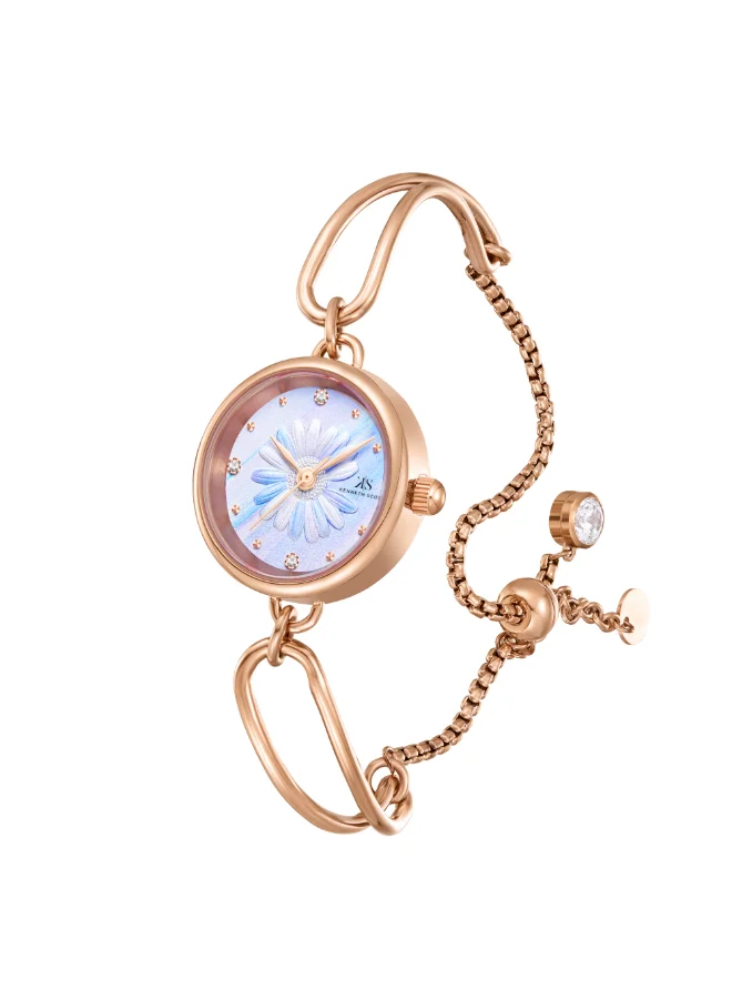 KENNETH SCOTT Kenneth Scott Women's PC21 Movement Watch, Analog Display and Stainless steel Strap - K23505-RBKL, Rose Gold