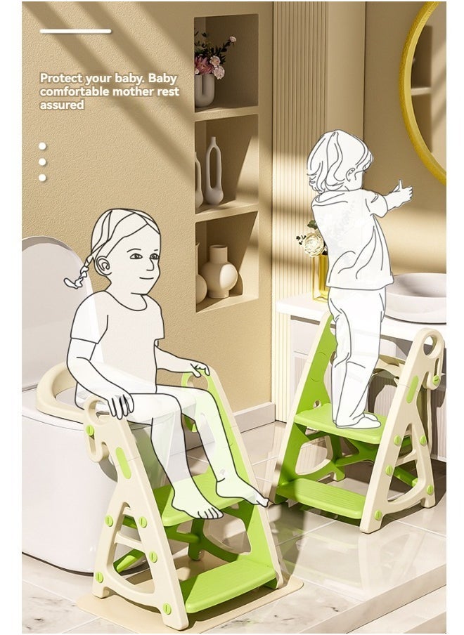 Beauenty Potty Training Seat & Toddler Step Stool, Ultimate Stability Toddler Toilet Seat, Adjustable Step & Seat Height Potty Seats for Toddlers Boys Girls  - Image 3