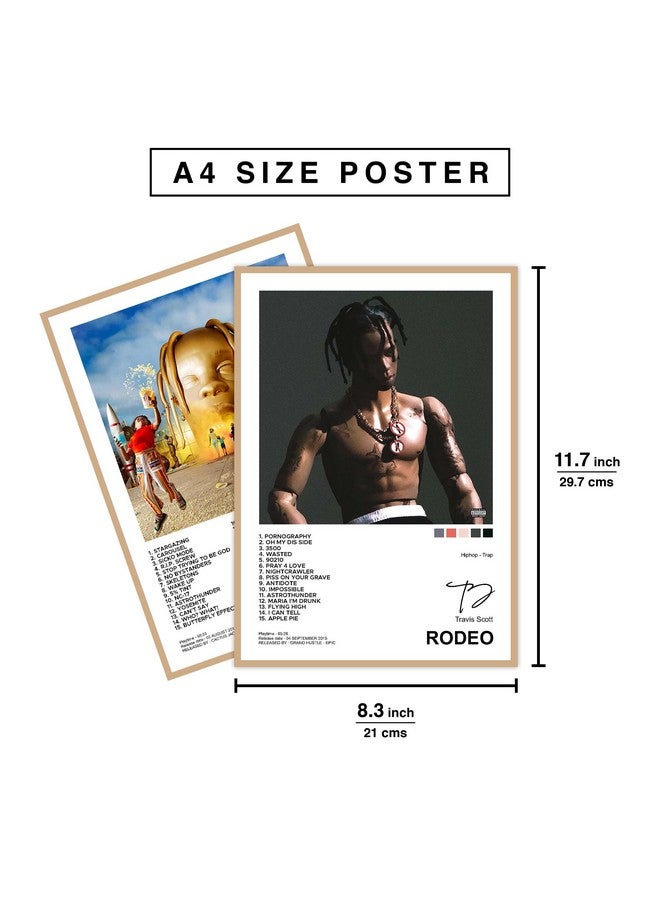 CodersParadise Paper Pack Of 6 - Travis Scott Music Album Art Wall Posters 8X12 Inch (A4 Size) Included Glue Dots Wall Decor Posters Wall Art For Bedroom, Living Room, Office - Image 3