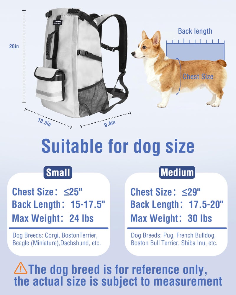 Moysoon Dog Backpack for Small & Medium Dogs â€“ 4-Layer Safety Pet Carrier with Thick Shoulder Straps, Detachable Waist Bag, Breathable Mesh & Storage Pockets for Travel & Hiking - Image 5