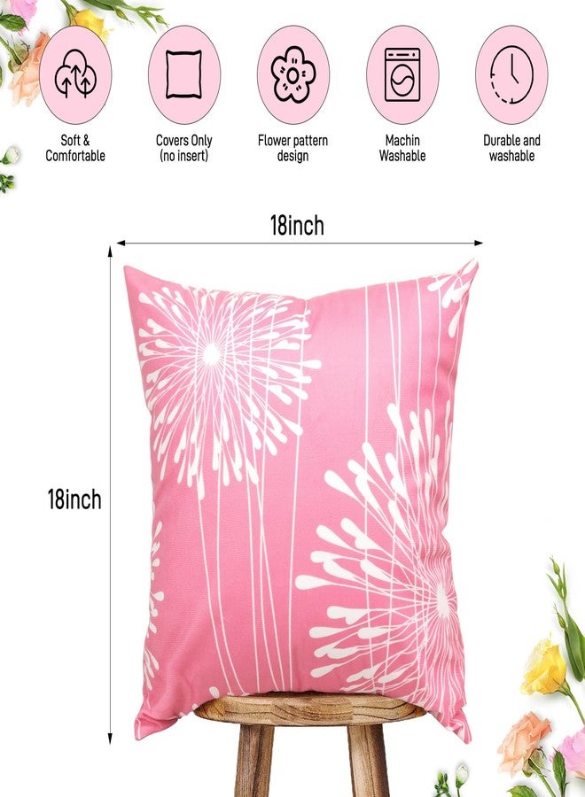 Coliuso Decorative Throw Pillow Covers 18x18 Set of 4, Pink and White Modern Simple Square Pillow Case Cushion Cover for Sofa Couch Farmhouse Living Room - Image 5