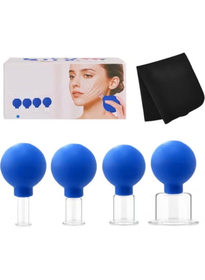 4-Piece Professional Silicone Cupping Therapy Set - Vacuum Suction Cups for Facial Massage & Body Physiotherapy - Deep Tissue Relief Kit for Muscle Strength, Tension & Recovery - Image 1