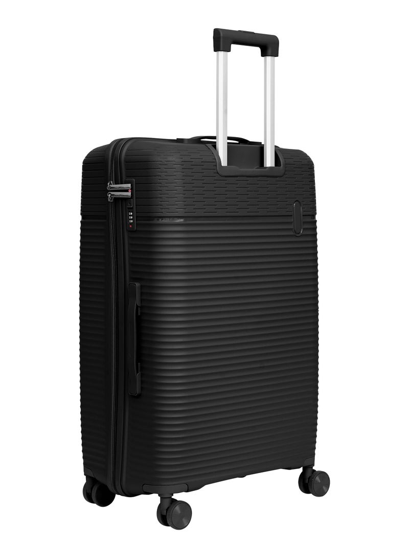 Parajohn Skyline Series Set of 2 Luggage| Small 10KG & Large 30KG Polypropylene 8 Wheel Trolley Hardsided Travel Suitcase - Jet Black - Image 3