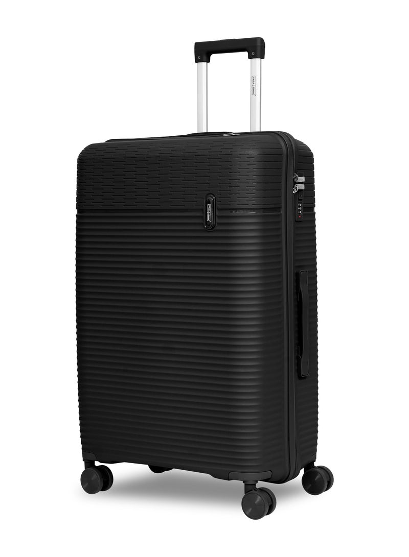 Parajohn Skyline Series Set of 2 Luggage| Small 10KG & Large 30KG Polypropylene 8 Wheel Trolley Hardsided Travel Suitcase - Jet Black - Image 2