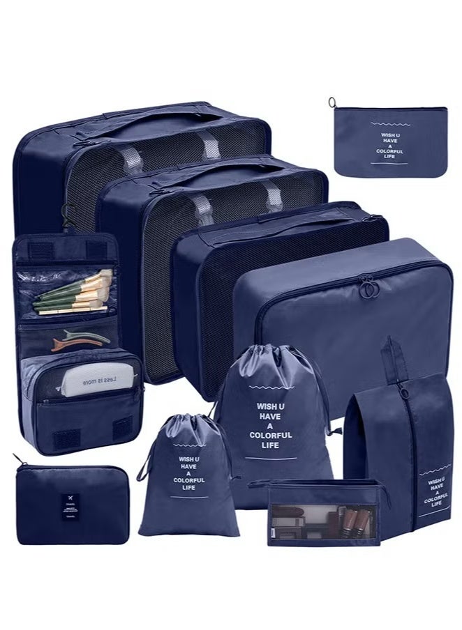 11 Set Packing Cubes for Suitcases, Travel Essentials for Carry on, Luggage Organizer Bags Set for Travel Accessories , Navy blue - Image 1