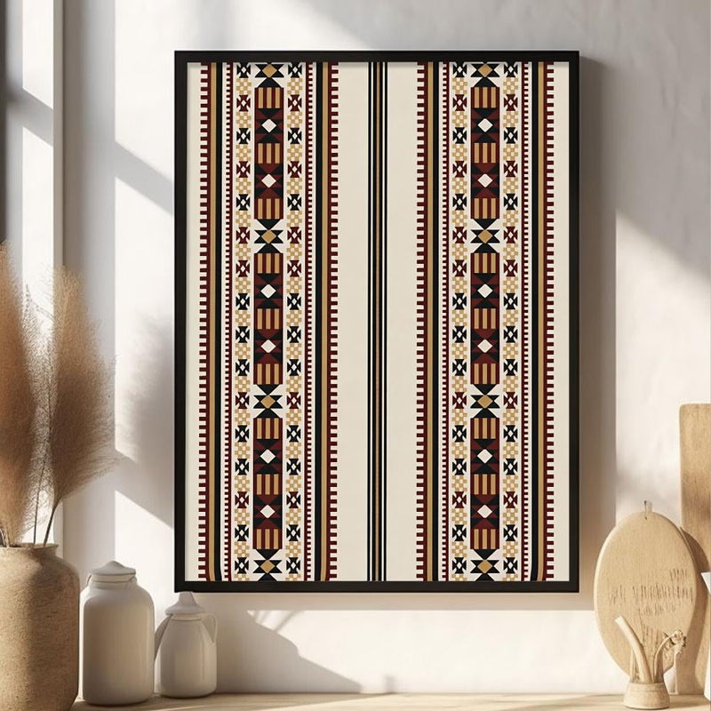 ماركتنا لوحة قماشية بتصميم الفن النجدي مع برواز مجوف مقاس (50×70) قطعة واحدة - Image 2