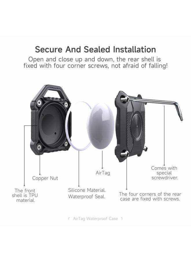 Generic - Armor Anti-lost Locator AirTag For Apple Anti-lost Device Airtags Tracker Waterproof Soft Protective Case-Color:Armor Anti-lost Device [dark Purple]]-Applicable Model:AirTag - Image 1