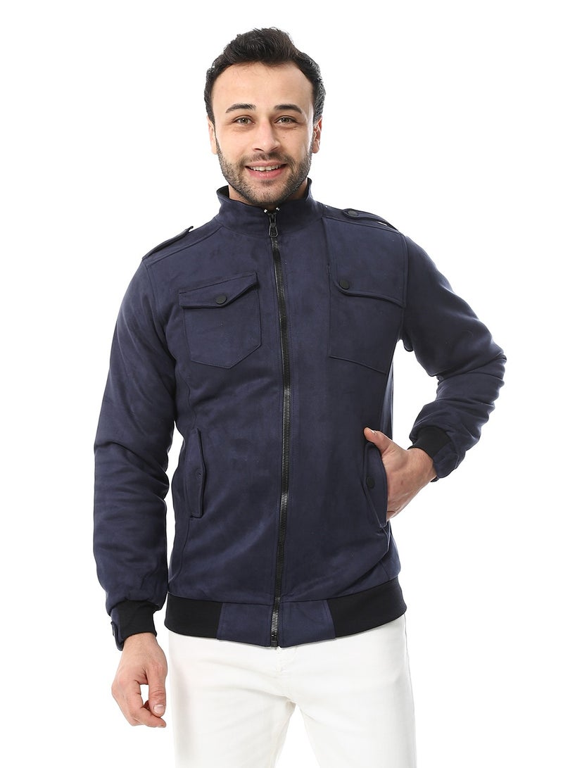 Caesar Mens Chmois Lining Jacket With Zipper And Front Pockets  - Image 1