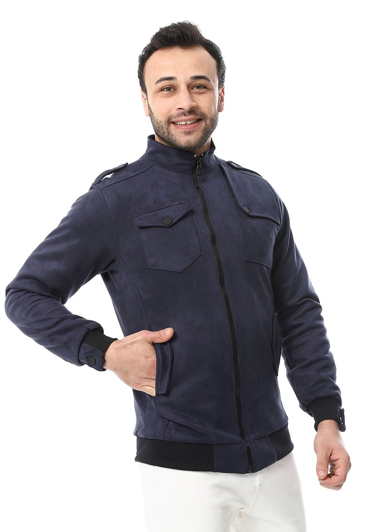 Caesar Mens Chmois Lining Jacket With Zipper And Front Pockets  - Image 2