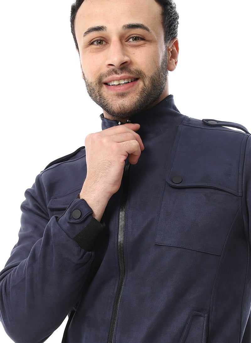 Caesar Mens Chmois Lining Jacket With Zipper And Front Pockets  - Image 3