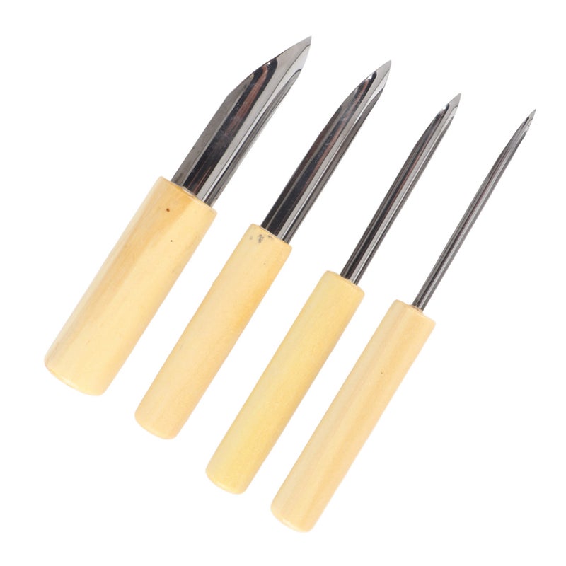4pcs Semi Round Clay Hole Cutter Stainless Steel Pottery Punch Hole Sculpting Tool - Image 3