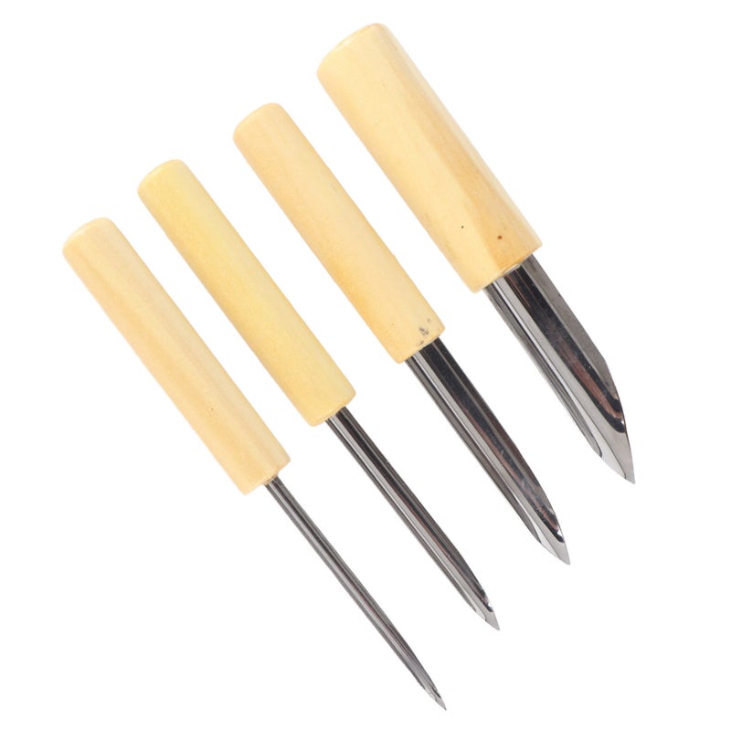4pcs Semi Round Clay Hole Cutter Stainless Steel Pottery Punch Hole Sculpting Tool - Image 4