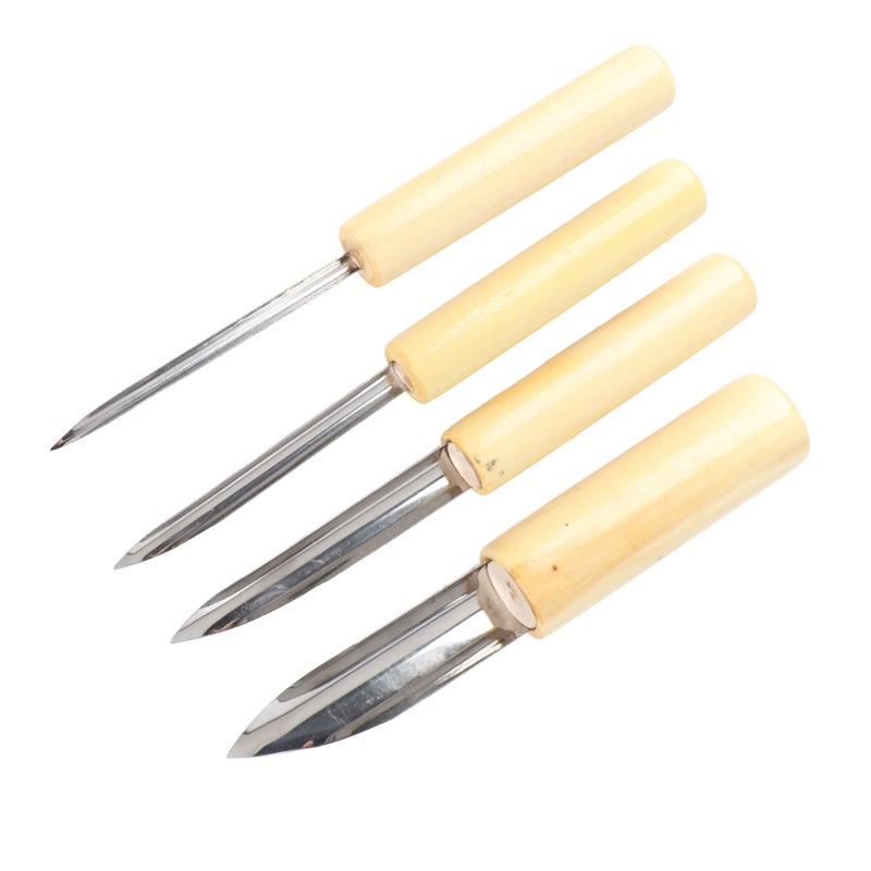 4pcs Semi Round Clay Hole Cutter Stainless Steel Pottery Punch Hole Sculpting Tool - Image 5