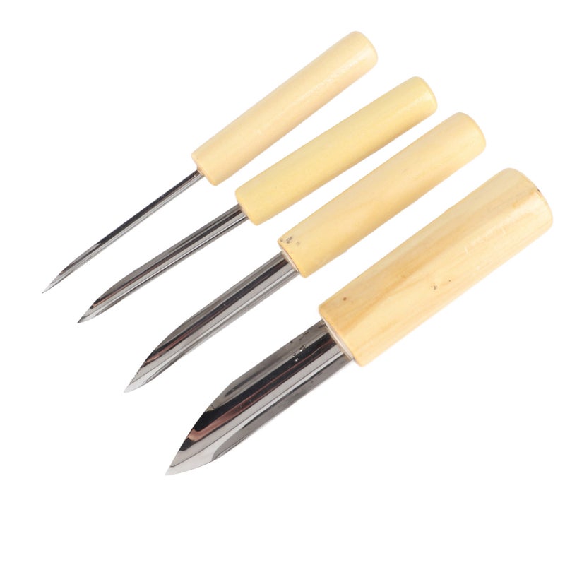 4pcs Semi Round Clay Hole Cutter Stainless Steel Pottery Punch Hole Sculpting Tool - Image 2