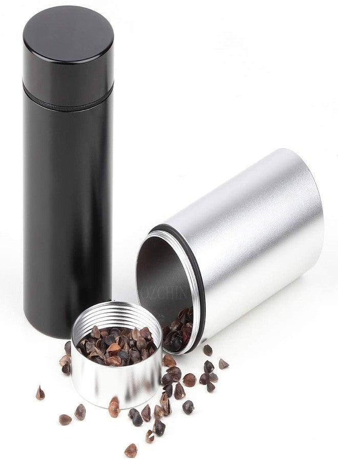 OZCHIN Aluminum Storage Jar Portable Airtight Smell Proof Container Bottle Multipurpose Storage Container for Spices, Coffee & Teas 80ml (Silver&Black) - Image 3
