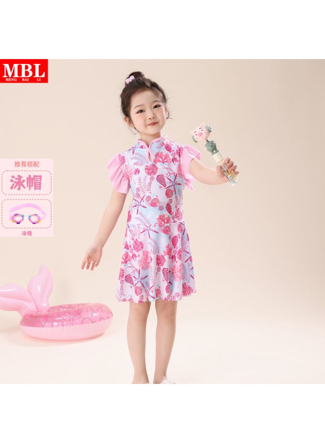 Girls' Guofeng Split Swimsuit Children's New Chinese Style Summer New Girl's Sunscreen Quick-drying Dress Swimsuit Trendy
