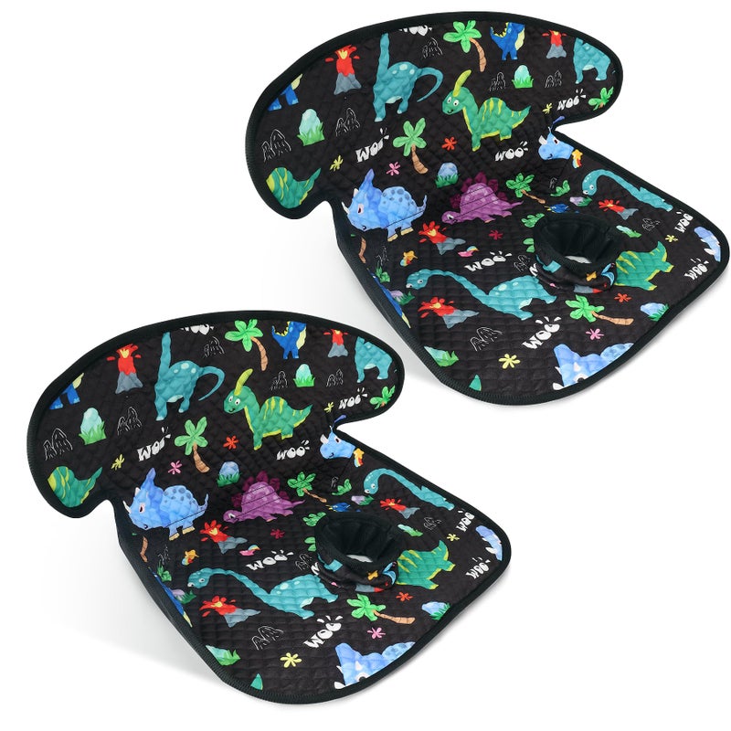 COOLBEBE Car Seat Protector for Potty Training, 2 Pack Dry Waterproof Car Seat Liner Toilet Training for Baby Infant Toddler, Piddle Pads Cover Pad for Strollers & Carseat (Dinosaur,2PC) - Image 1