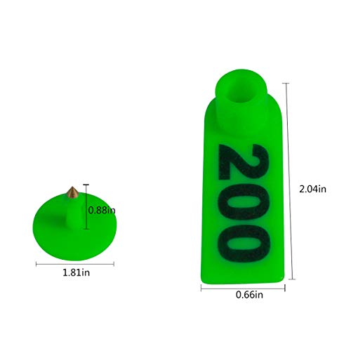 GoldPaddy 101-200 Number Plastic Tags Livestock Animal Ear Tag for Marking Pigs Cattle Sheep(Green) - Image 4