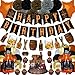 BORAMDO Whiskey Birthday Party Decorations for Men Aged to Perfection Supplies including Birthday Banner Cake Toppers Foil Balloons Tissue Paper Flowers brown - Image 4