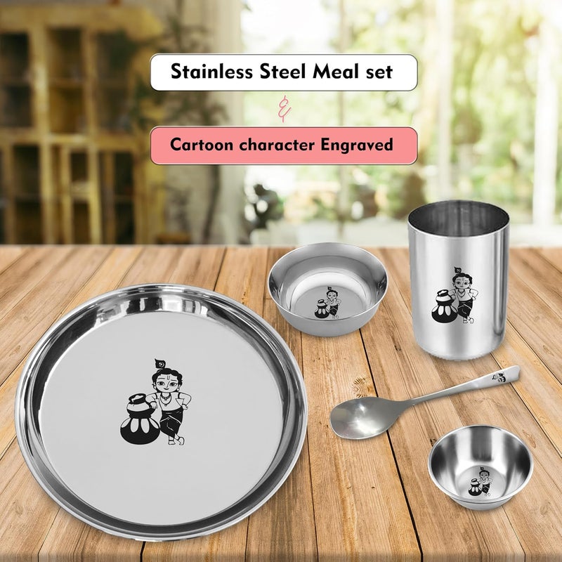 Savri Kids Meal Set – Cartoon Character Design for Boys & Girls – Best Gift for Birthdays, Return Gifts, Festivals & Special Occasions –Kids' Mealtime Fun (Krishna) - Image 2
