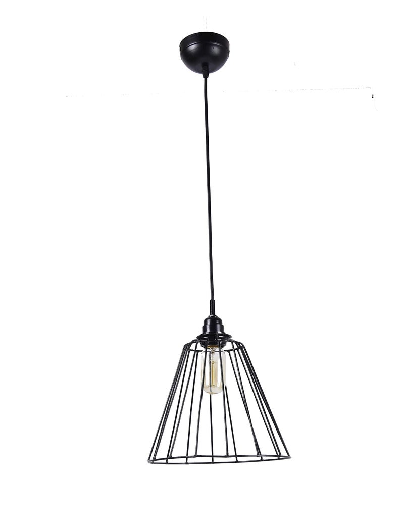 tu casa HG-12 Triangle Metal Wire Pendant Light | E27 Iron Holder Hanging Lamp 9x9.5x29 cm | Modern Ceiling Light for Home, Café, Restaurant & Office | Corded Electric (Bulb Not Included) - Image 3
