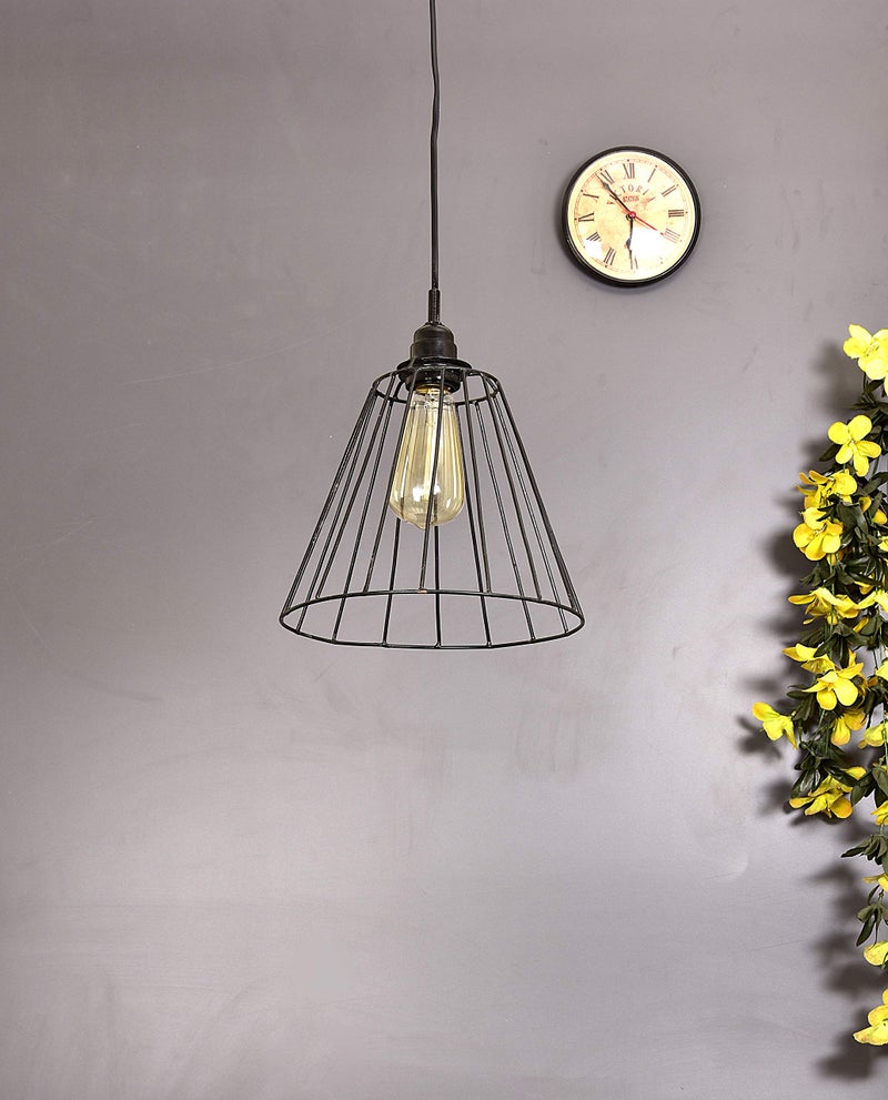 tu casa HG-12 Triangle Metal Wire Pendant Light | E27 Iron Holder Hanging Lamp 9x9.5x29 cm | Modern Ceiling Light for Home, Café, Restaurant & Office | Corded Electric (Bulb Not Included) - Image 5