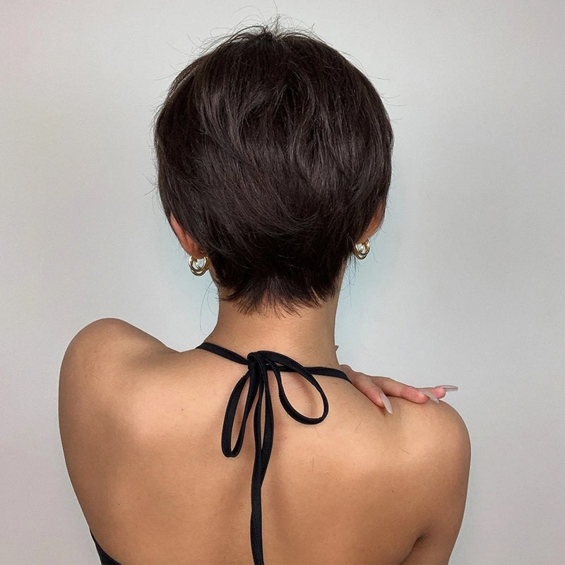 Women's Wig 1 Pc Ss193 Premium High-Temperature Synthetic Material - Natural-Looking Fluffy Texture Short Layered Pixie Cut Wig for Summer Daily Wear Youthful Style Seekers - Image 3