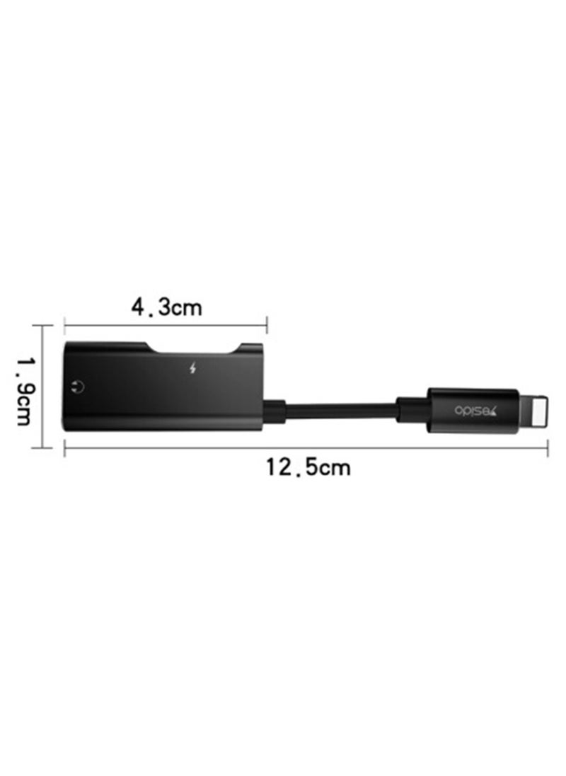 Yesido - Audio Cable Adapter (YAU12) - Lightning to 2x Lightning - Black - Image 1