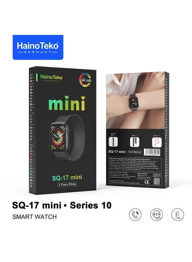 Haino Teko Haino Teko SQ-17 Small Size Smart Watch with Large Screen, Comes with 3 Pairs of Straps and Wireless Charger for Men and Boys - Image 1