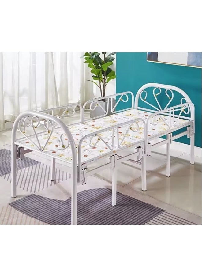 SMART HOME - Single children's bed with foldable and adjustable protection barriers, heavy duty, with a metal steel bed frame and setting without tools, size 70 * 150 cm - Image 1