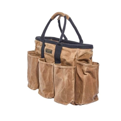 Readywares 14" Waxed Canvas Supply Bag/Garden Tool Tote/Cleaning Organizer/Mobile Bar/Versatile Storage Tote With Pockets/Utility Bag with Heavy Duty Handles - Image 3