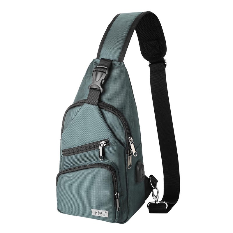 AMJ Crossbody Hiking Casual Sling Bag For Men Women Travel Camping Chest Backpack Daypack - Image 1