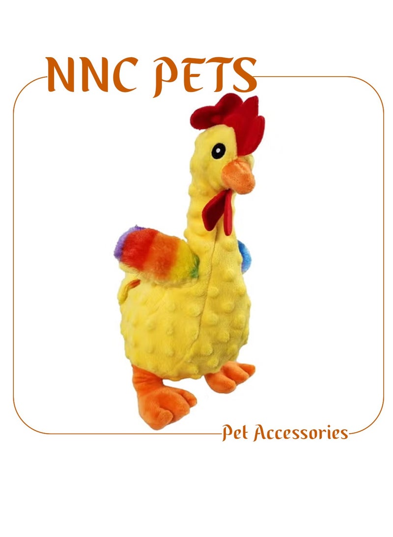 NNC PETS Dog toy for Aggressive chewers, Tear-resistant squeaky plush dog toy with Chicken theme and Durable plush materials, Suitable for tooth cleaning and Stress relief, no battery required (Yellow) - Image 1