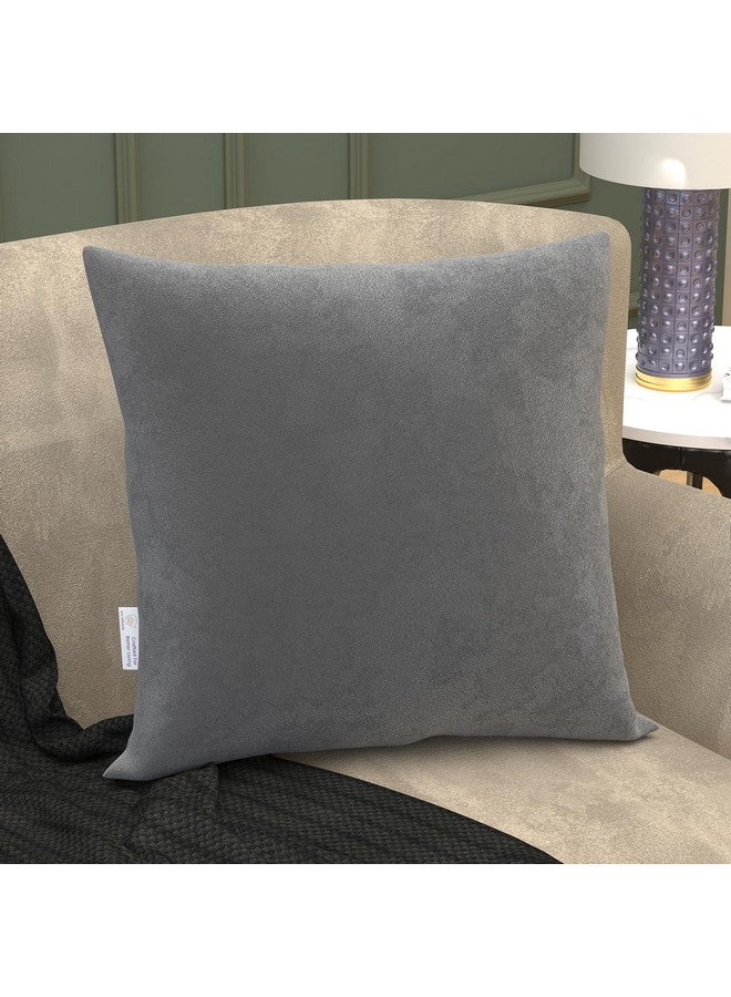 ماي ارمور وسادة ماي آرمور مربعة من الألياف الدقيقة للأريكة والسرير | ناعمة ورقيقة لراحة ودعم الظهر | قابلة للغسل ولا تسبب الحساسية | غطاء خارجي مخملي فاخر، رمادي، عبوة من قطعة واحدة [24 بوصة × 24 بوصة] - Image 1