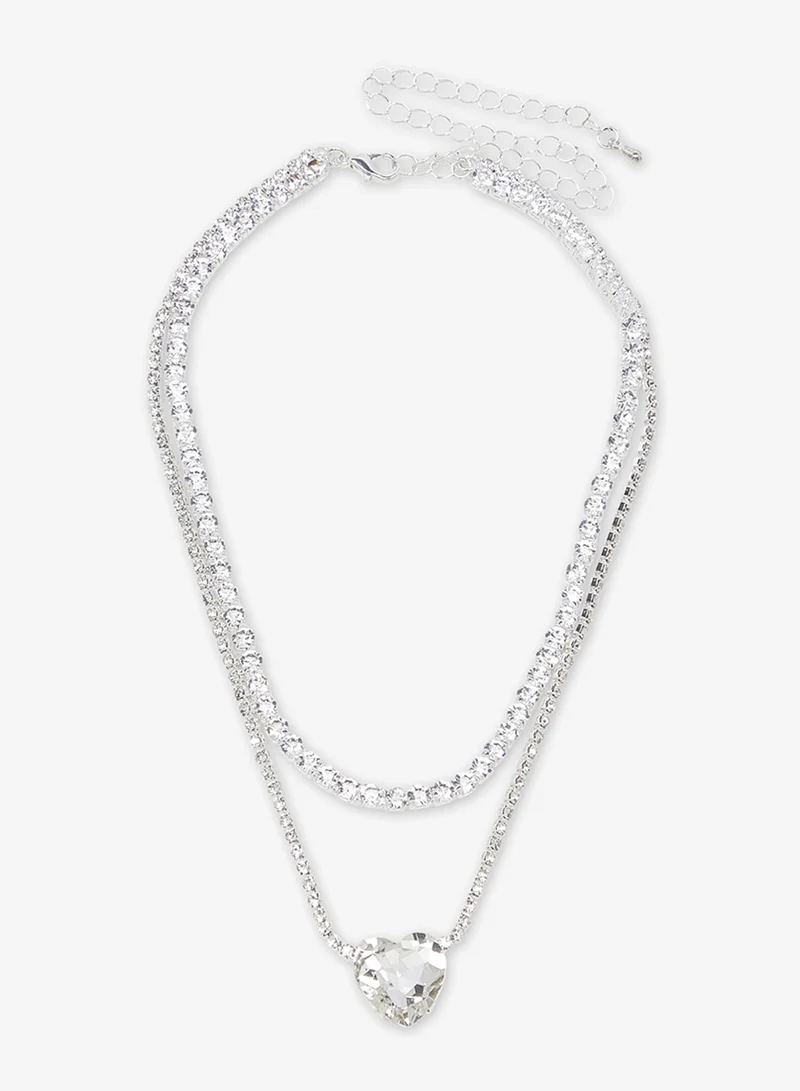 Ella Limited Edition Heart Shaped Diamonte Jewelry Set Necklace Earrings Bracelet