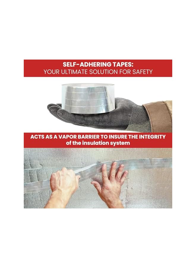 PROMASS Glass Aluminum Foil Tape, Glass Fiber Cloth Aluminum Tape Silver, Reinforced Self-Adhesive Heat Reflective Tape, Heat Jacketing Insulation Resistant High Temperature HVAC Tape (2.36inch x 82ft)  - Image 4