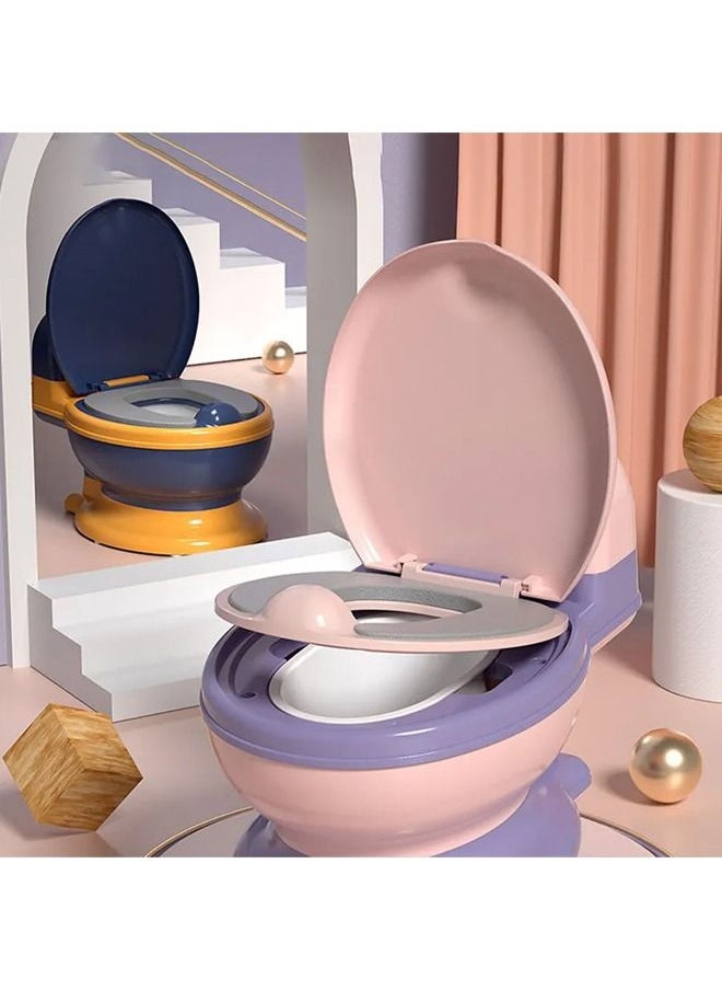 Arabest - Potty Training Toilet with PU Pad, Realistic Potty Training Seat, Toddler Potty Chair, Removable Potty Pot, Toilet Tissue Dispenser and Splash Guard, Non-Slip for Toddler& Baby& Kids(Pink) - Image 1