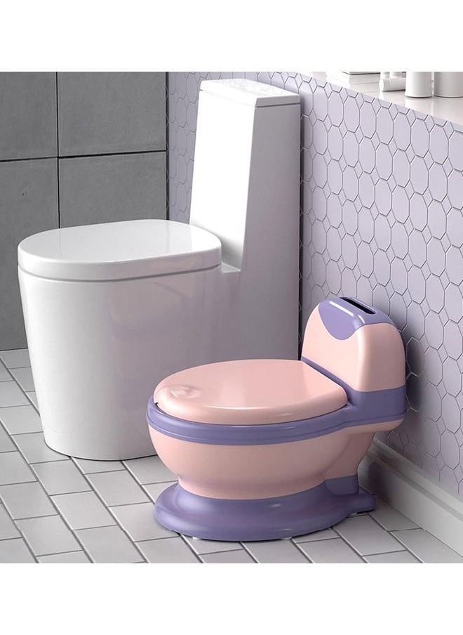 Arabest - Potty Training Toilet with PU Pad, Realistic Potty Training Seat, Toddler Potty Chair, Removable Potty Pot, Toilet Tissue Dispenser and Splash Guard, Non-Slip for Toddler& Baby& Kids(Pink) - Image 1