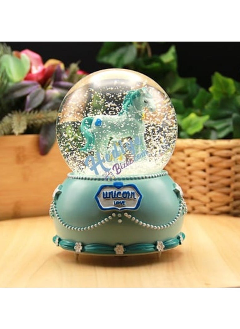 Generic - Large crystal unicorn snow globe with lights and snow engine - Image 1