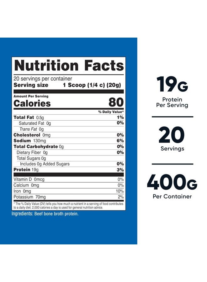 Nutricost مسحوق بروتين مرق العظام البقري غير المنكه (20 حصة) - خالي من الجلوتين، خالي من الكائنات المعدلة وراثيًا - Image 2