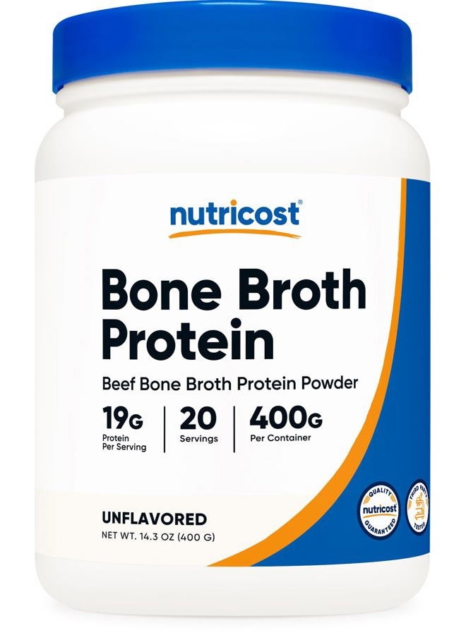 Nutricost مسحوق بروتين مرق العظام البقري غير المنكه (20 حصة) - خالي من الجلوتين، خالي من الكائنات المعدلة وراثيًا - Image 1