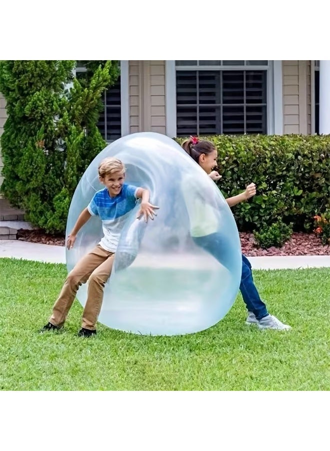 Goolsky Extra Large Inflatable Bubble Ball - Giant Clear Bubble Ball & Adults, Heavy-Duty Rubber Construction, Non-Toxic & Reusable, Indoor/ Party Games, Birthday, Backyard - Easy Setup with Tie Ropes, Available in Large (70.01cm) Sizes - Safety First Design for Bubble Ball Fun, Quick Fill Water Balloons - Image 1