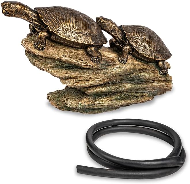 Aquascape نافورة قواقع السلحفاة المزدوجة على جذع الشجرة لبركة وحديقة 78372 - Image 3